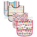 individual design high level waterproof colorful stripe print letter delicious ice cream pattern baby bibs bandana